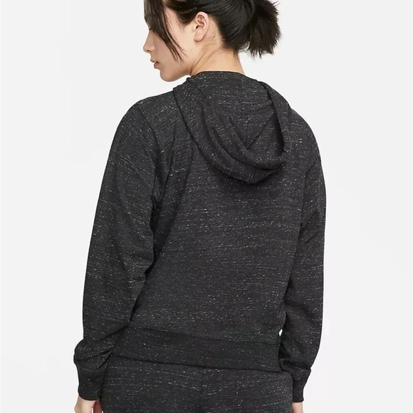 Nike Sportswear Gym Vintage organic cotton Full Zip gray hoodie Woman’s Small - Picture 2 of 13